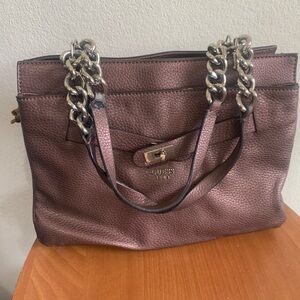 Guess Women's Brown Leather Tote Bag
